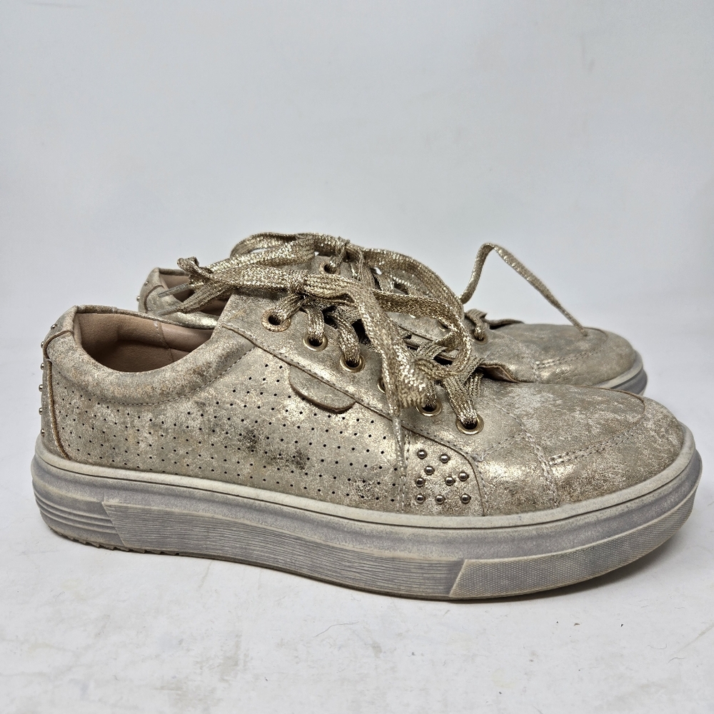 HEY GIRL‎ by Corky’s Down Time Walking Sneakers Gold Metallic Size 7 Women Y2K